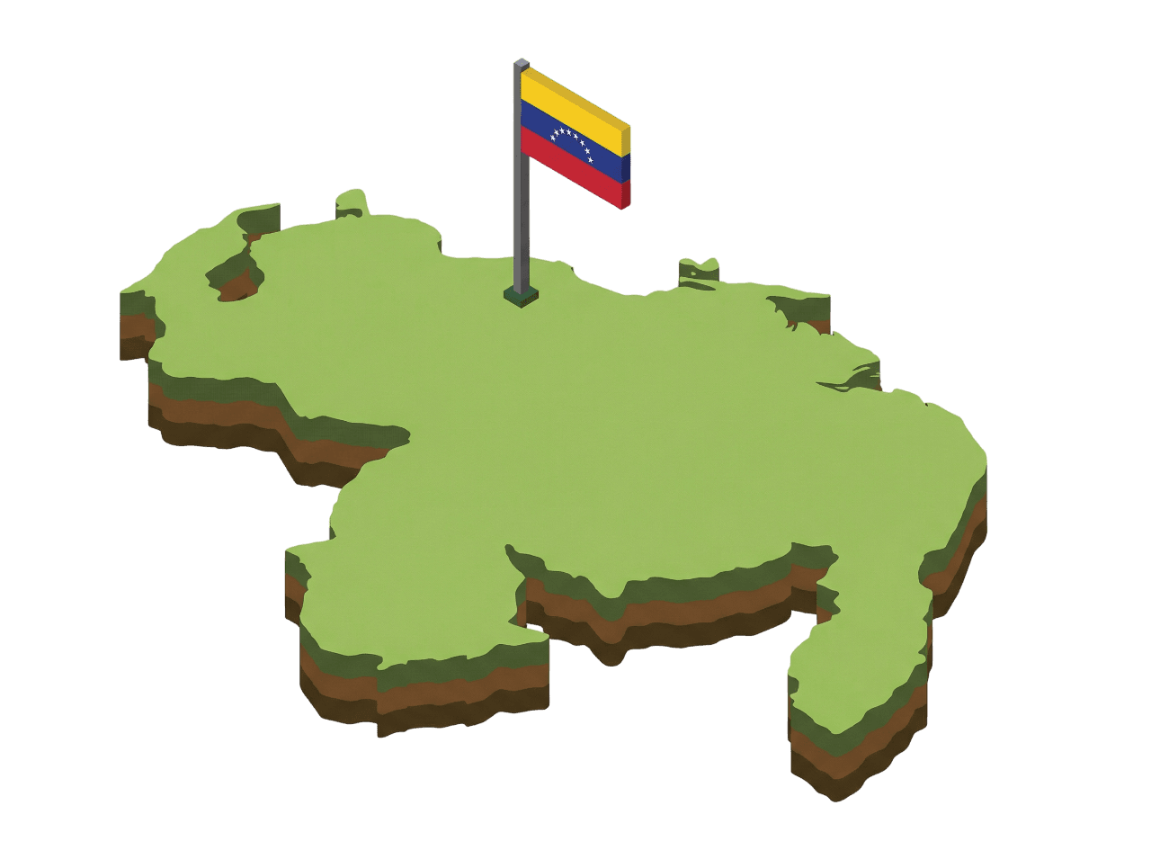 World map showing global coverage from Caracas